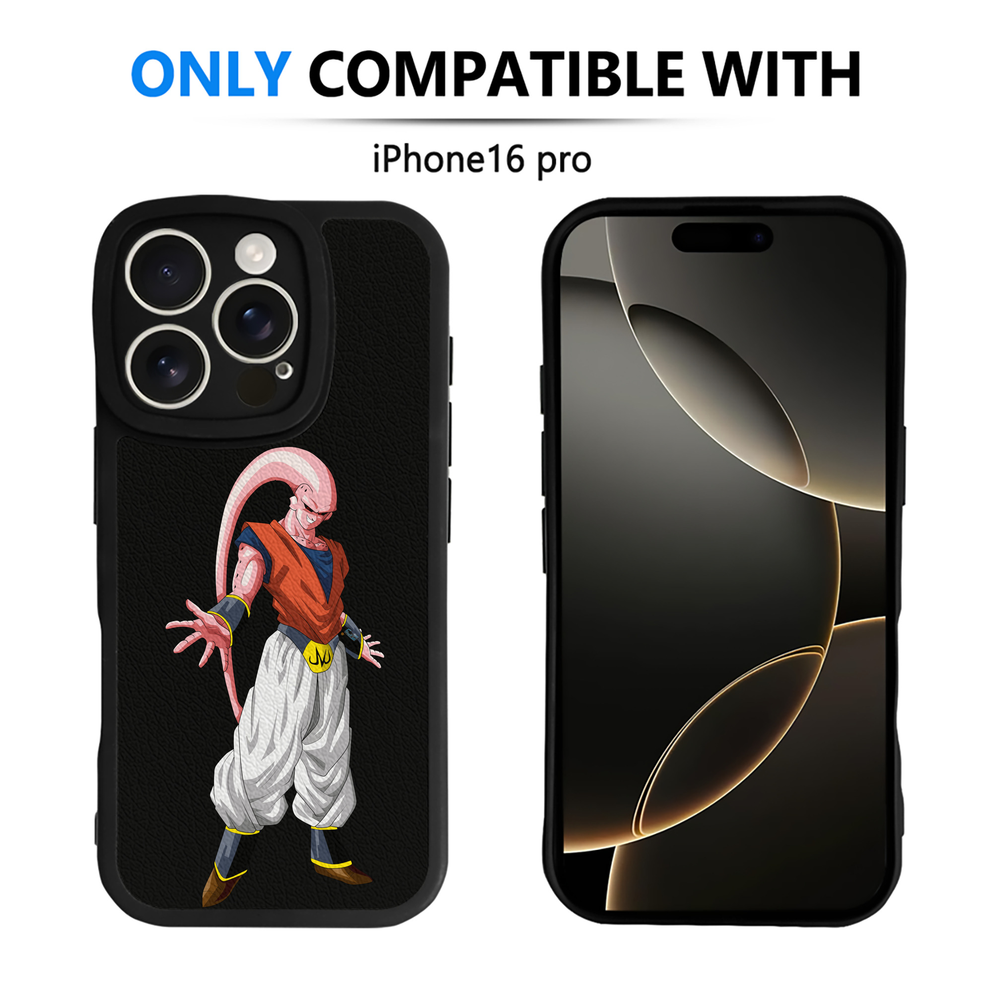 （画像用） ドラゴンボール 魔人ブウ DRAGON BALL Majin Buu 【iPhone 16シリーズ対応】シリコンスマホケース（レザー調） 材質：シリコン